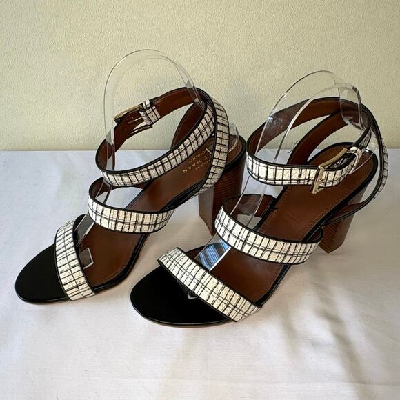 Cole Haan Signature Ankle Strap Block Heel Sandal Women's 10B | Black/White - Picture 4 of 11
